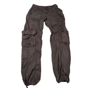 Y2K Garage Low Rise Cargo Pants Women's 0 Brown Drawstring Hem Pockets